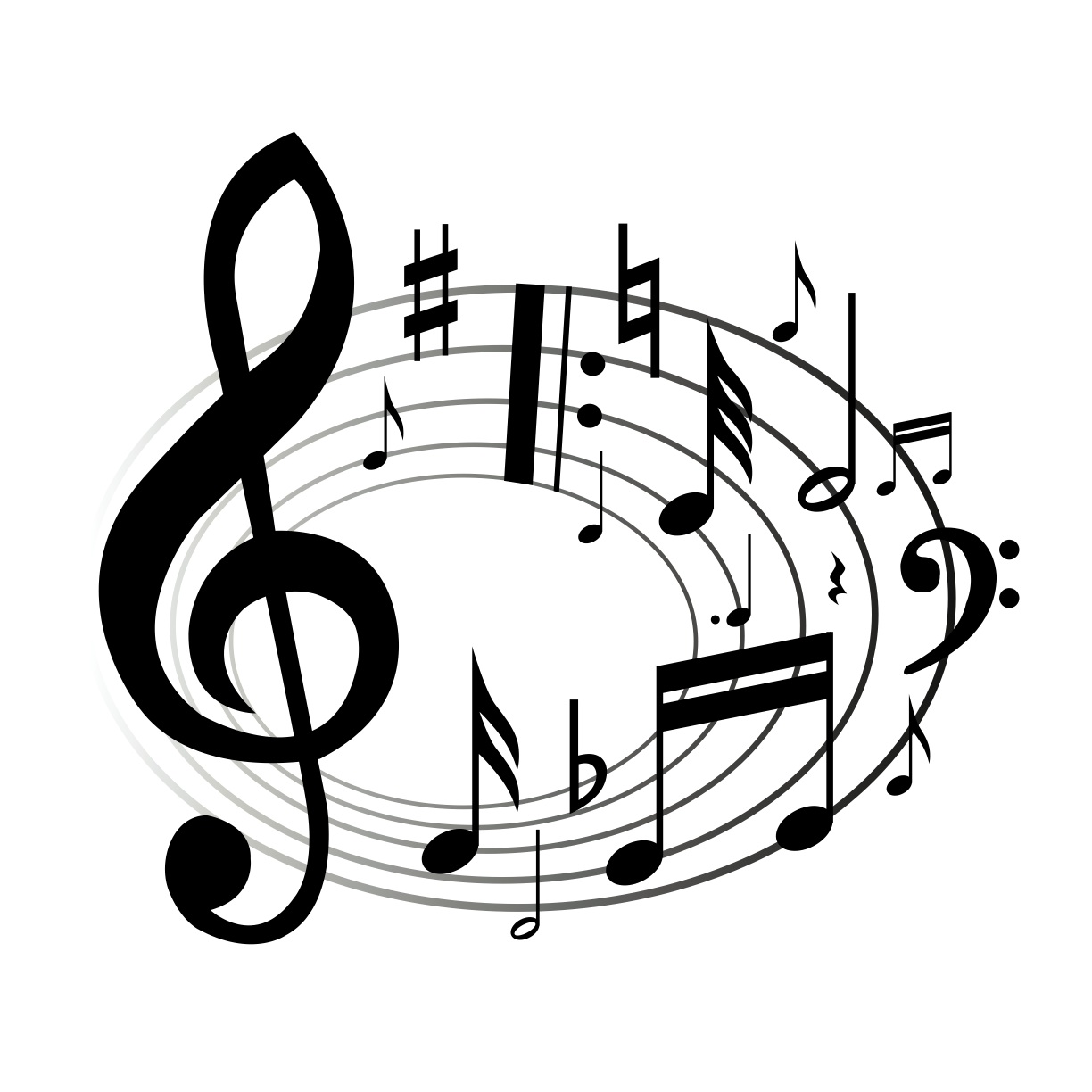 music clipart black and white - photo #22